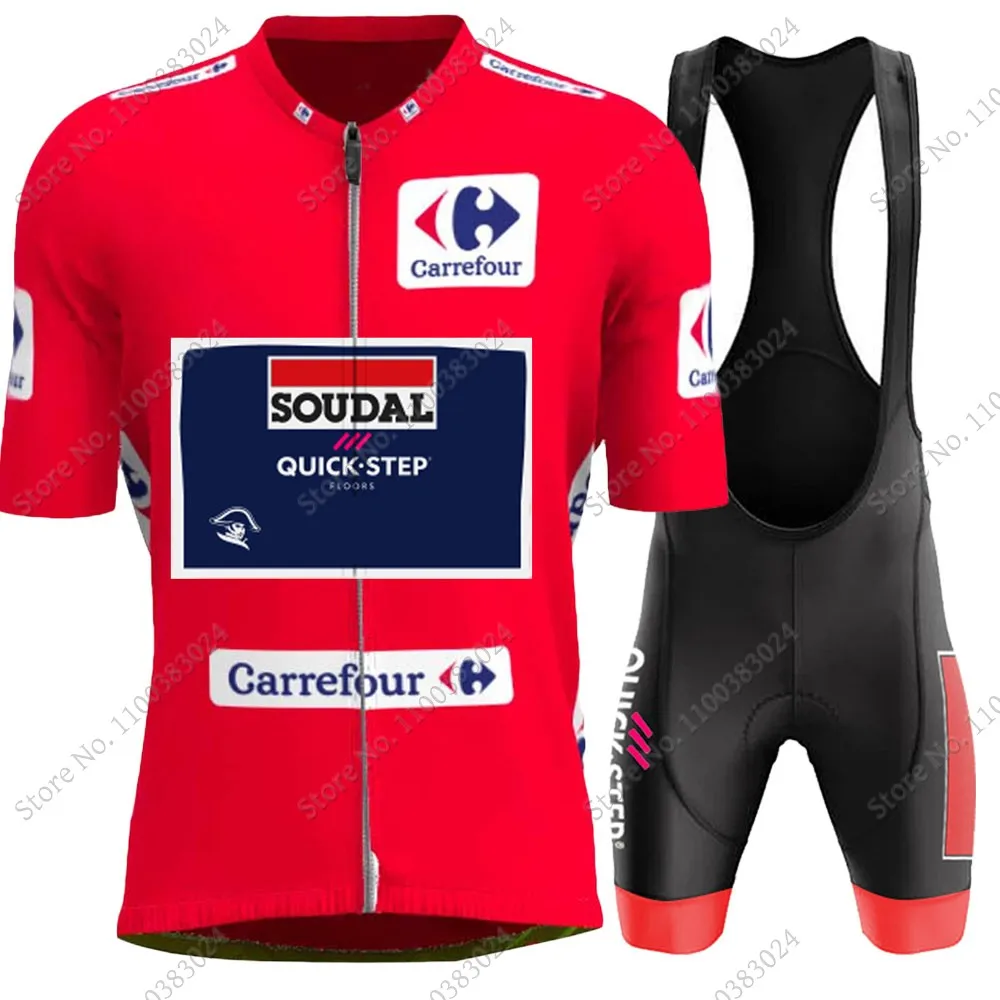 2024 Soudal Quick Step Team Spain Tour Cycling Jersey Set Short Clothing Road Bike Shirts Suit Bicycle Bib Shorts MTB Wear Ropa