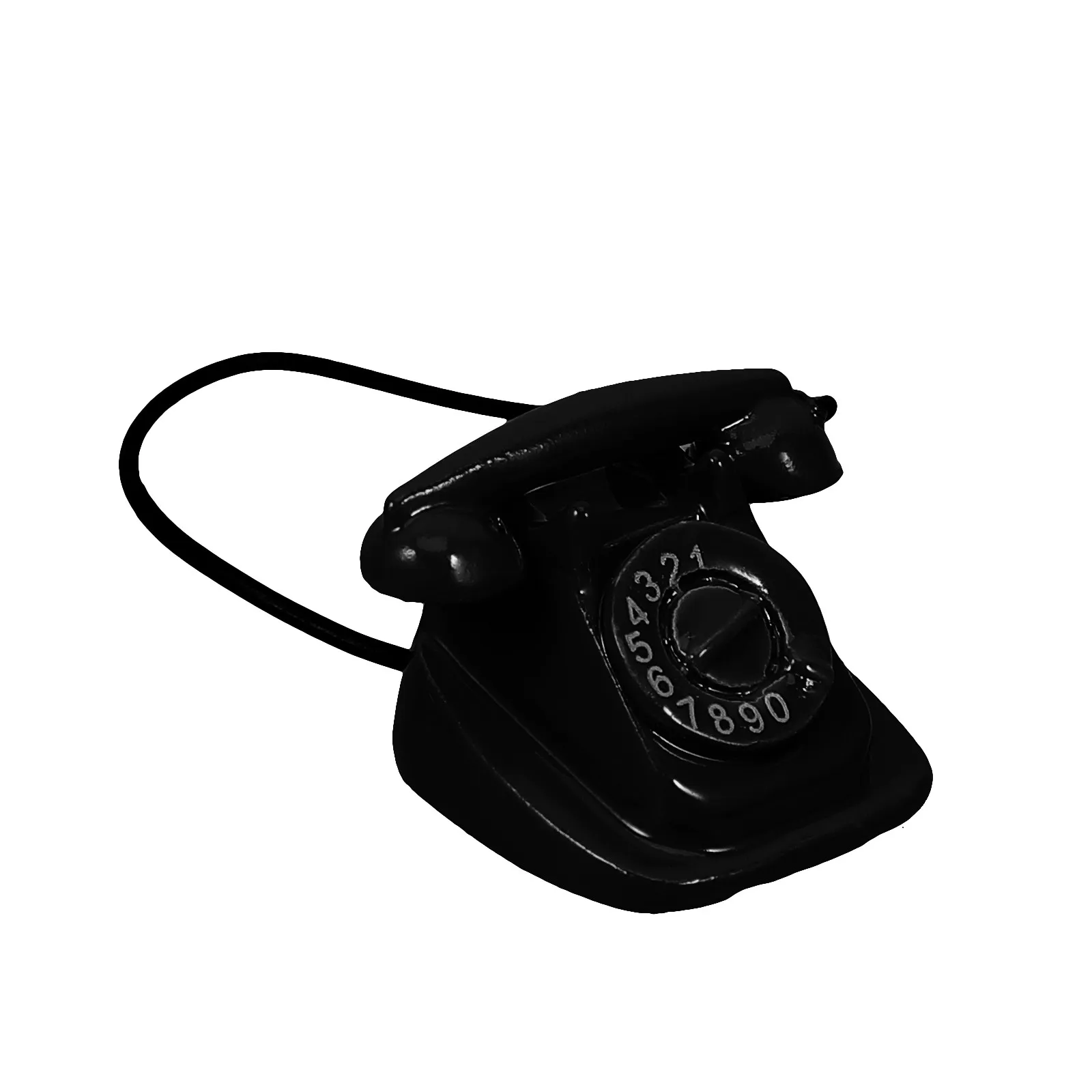 

Miniature Vintage Rotary Phone Dollhouse Decoration Exquisite Detailed Mini Phone Accessory for Collectors Room Decor