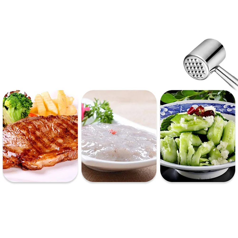 

1pc Stainless Steel Meat Tenderizer Ergonomic Grip Steak Pork Beef Pounder Hanging Hole Kitchen Tool Meat Hammer Steak Pounder