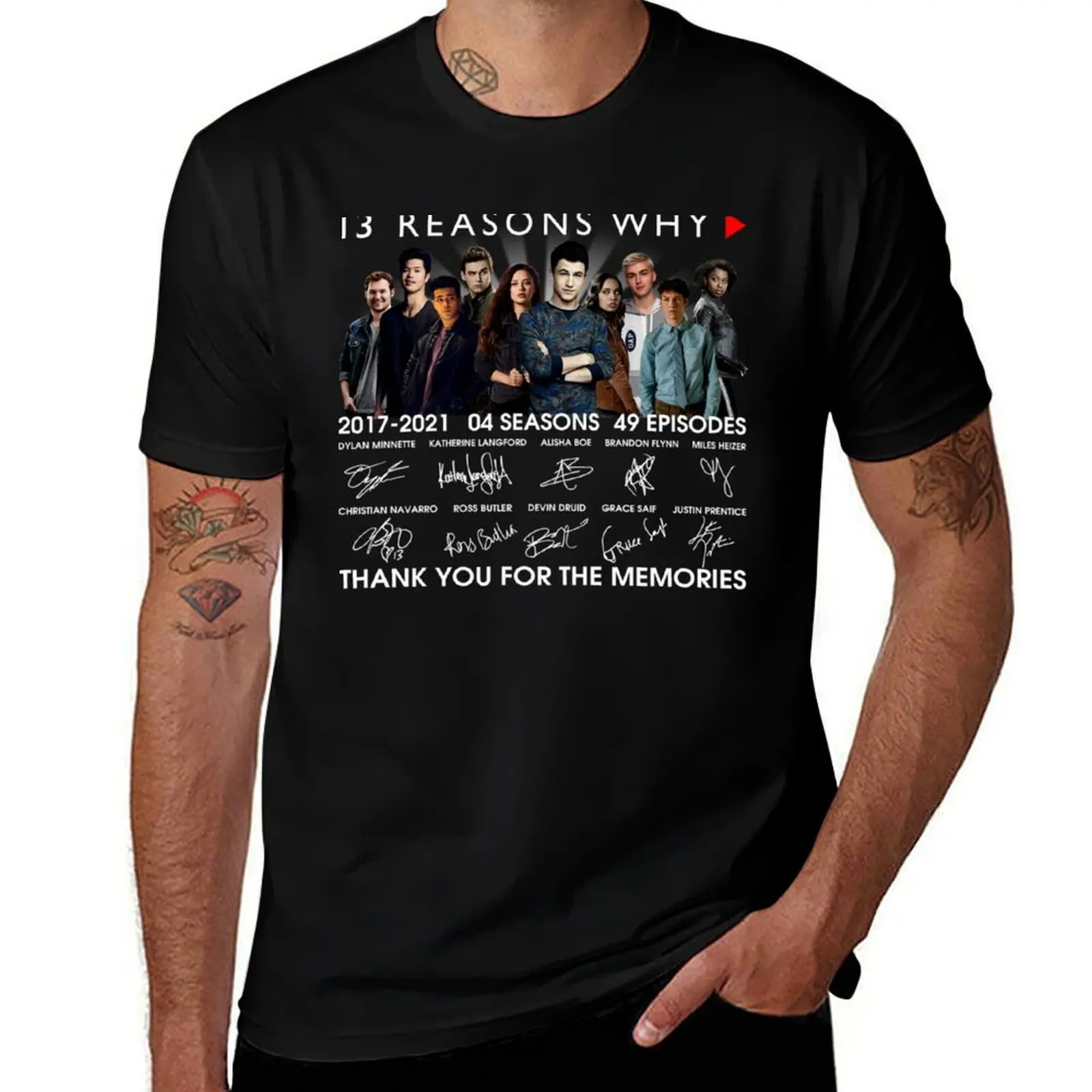 13 Reasons Why Members Signature And Thank You For The Memories Essential T-Shirt Trendy Casual Short Sleeve Shirt