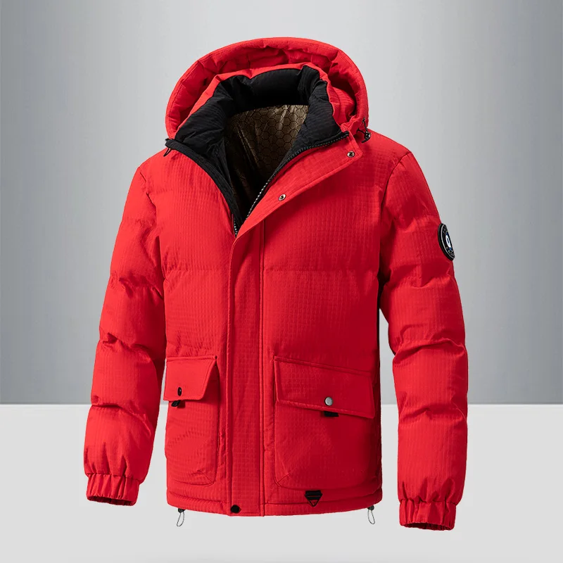 Мужские парки с капюшоном, зимняя модная теплая ветрозащитная хлопковая одежда, новые утепленные однотонные мужские пальто с большими карманами для отдыха