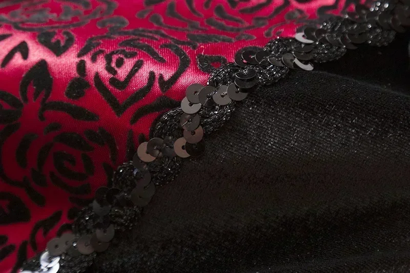 Kinder-Halloween-Kostüm für Mädchen, Gothisches Rot-Schwarzes Tutu-Outfit mit Schleier, Handschuhen und Schmuckset für Themenpartys und Karneval – Detail 6