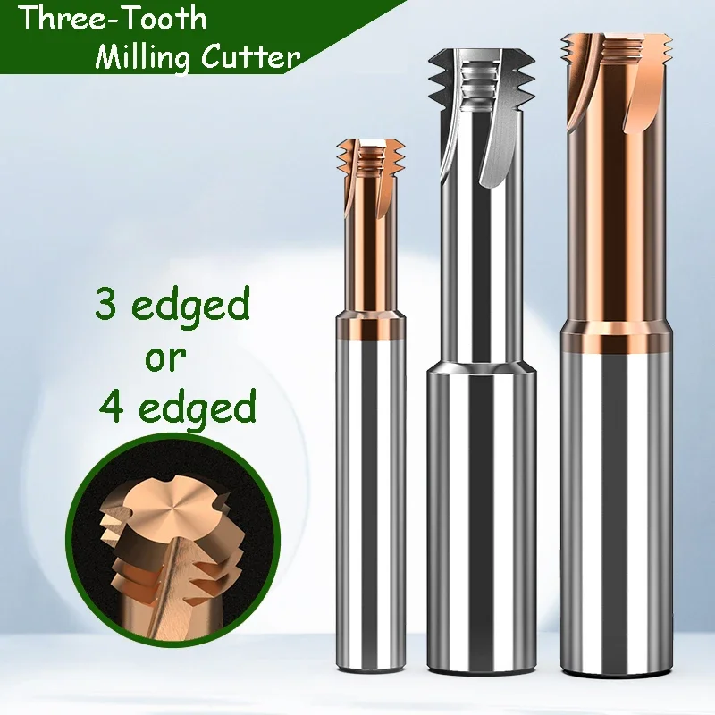 

M1~M24 3 Thread Milling Cutter 3-Flute 4-Flute Integral Tungsten Carbide End Milling Cutter for Steel and Aluminum