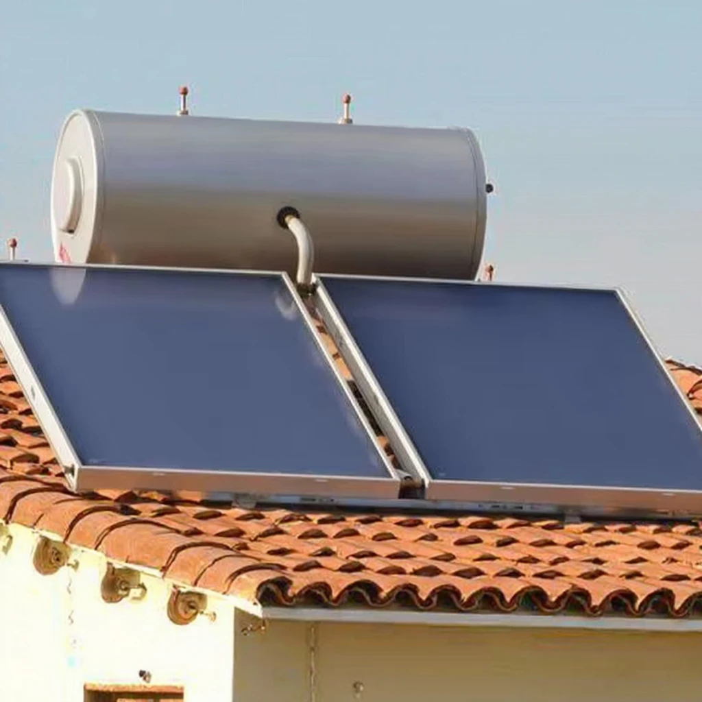 High Pressure Electric Heating Solar Water Heater System with Enamel Tank Flat-Plate Collector for  Garage Use