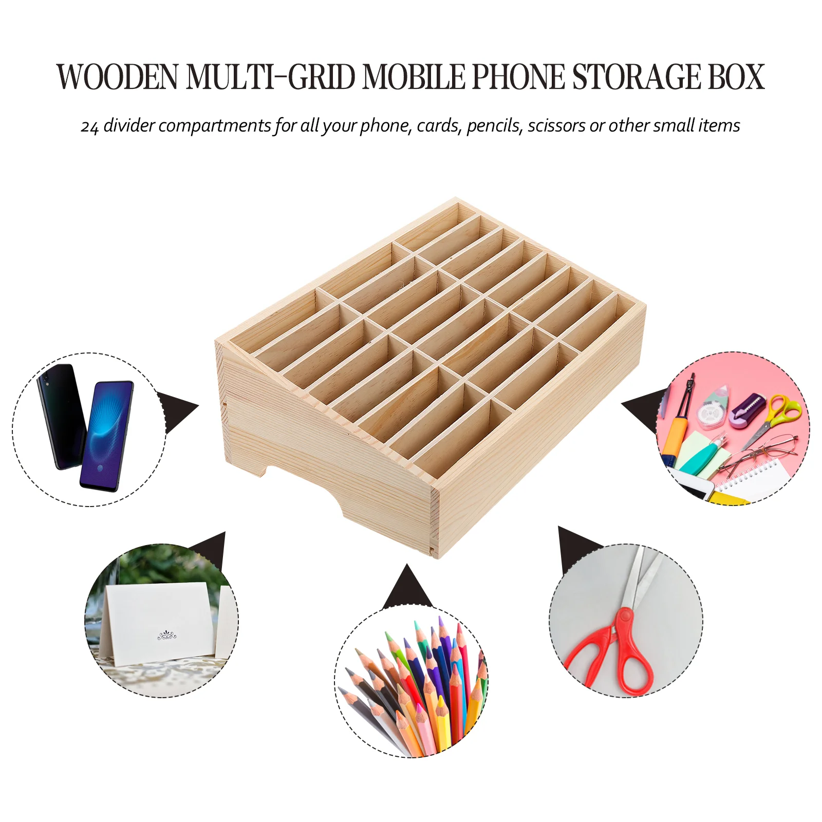 Cell Phone Mobile Storage Box Display Rack Case Desktop Organizer Vinyl Records Compartment Table Meeting Room Student