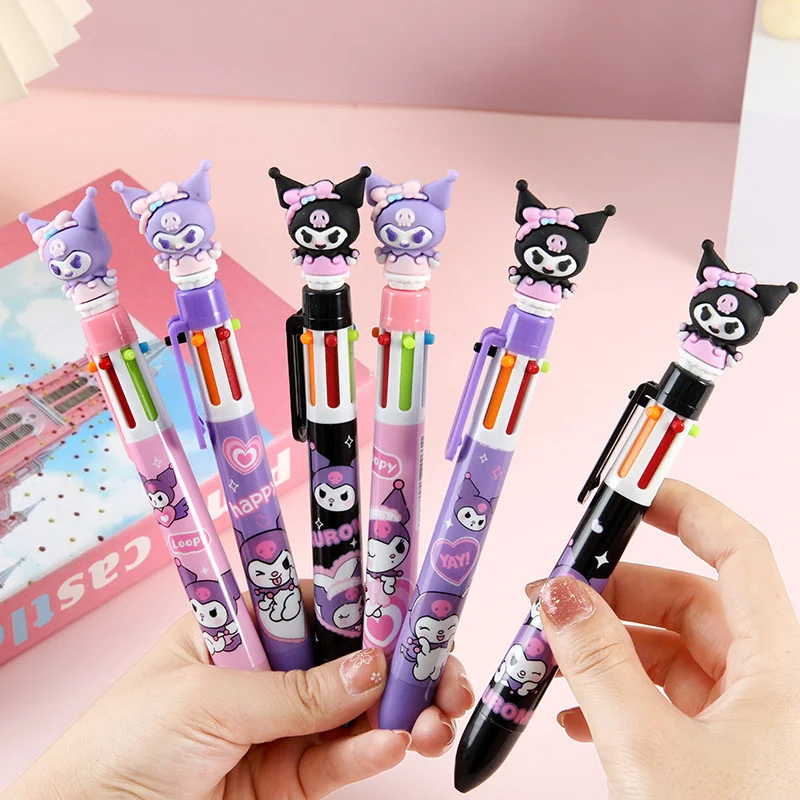 36 pcs/lot Sanrio Kawaii Kuromi 6 Colors Ballpoint Pen Cute press ball pens School Office writing Supplies Stationery Gift