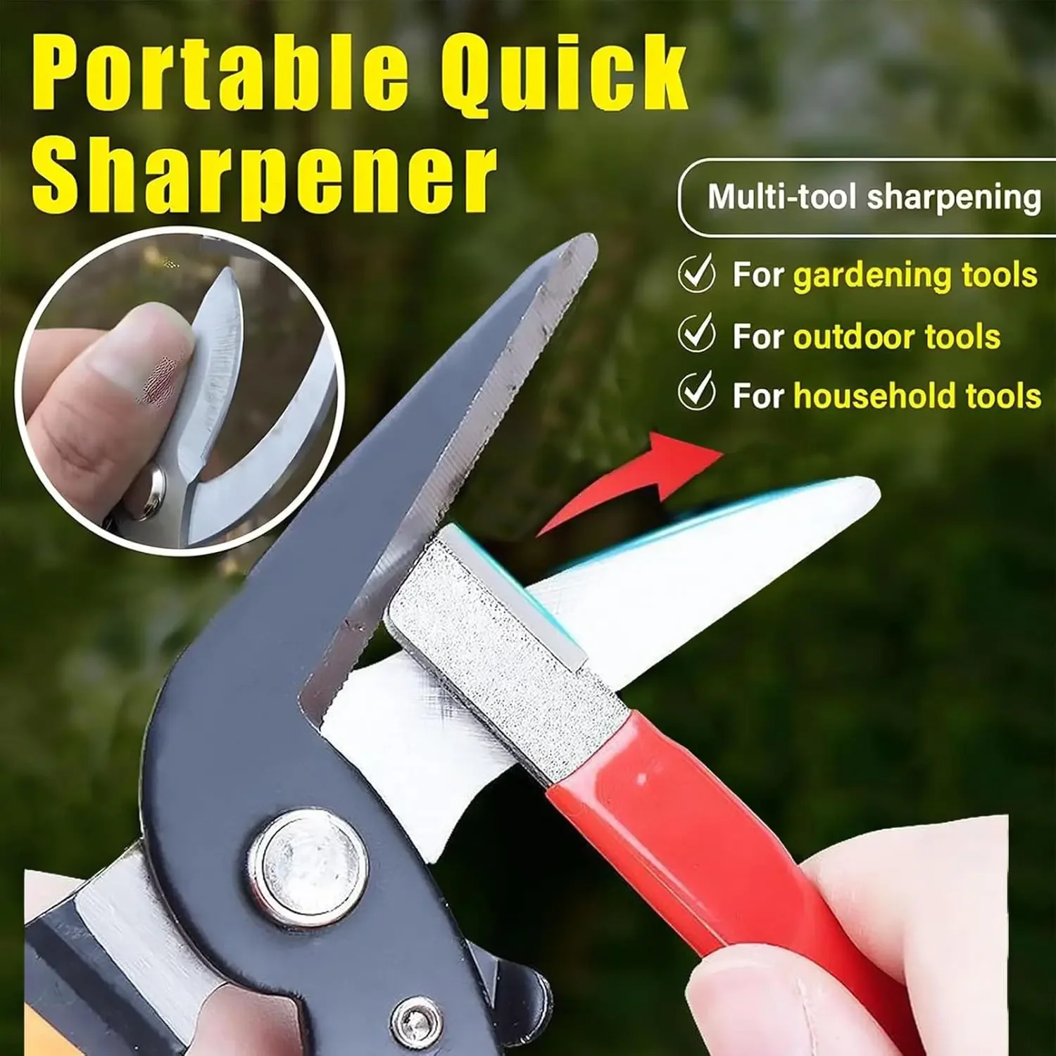 Alloy Steel Portable Quick Sharpeners Handheld Knife Garden Tools Sharpener Stone Pruners Scissors Kitchen Knives Grinding Stone