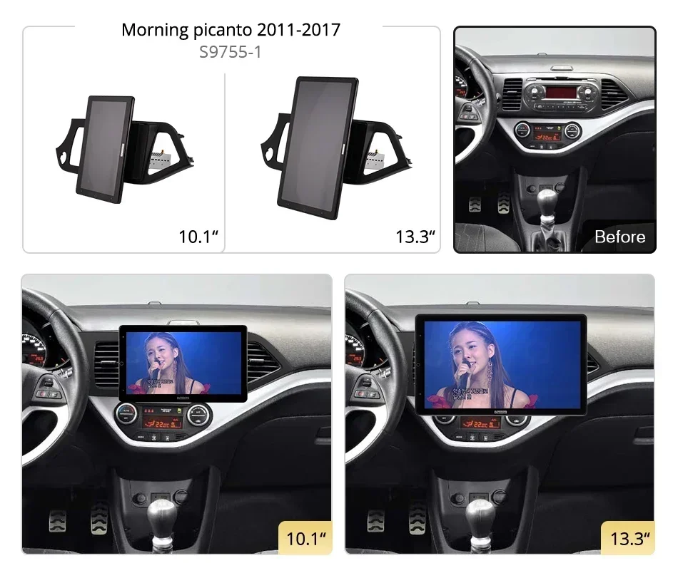 13.3 Inch Ownice 1Din Android10.0 Car Radio 360 for Kia Morning picanto 2011-2017 Auto Audio SPDIF Rotatable 4G LTE NO DVD