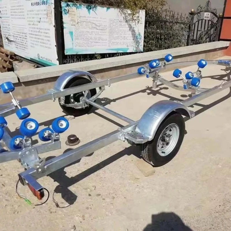 Assault boat trailer, rubber boat kayak special trailer, yacht patrol boat trailer