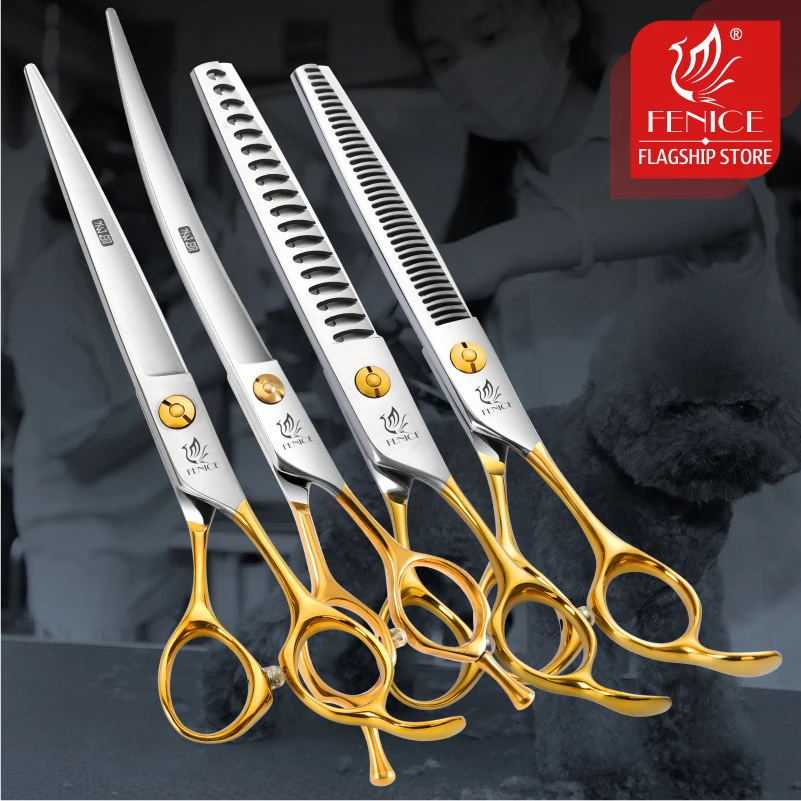 Fenice 6.5/6.75/7.0/7.5 inch Professional Dog Grooming Scissors Cutting Thinning Shear for Dog/Cats Animals Groomer Tools