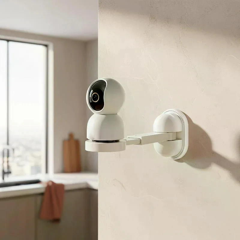 Nail-Free Surveillance Camera Wall Mount Bracket with Rubber Base & Mounting Screws, 1 Set