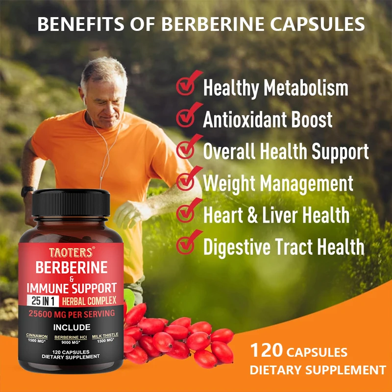 Berberine Capsules Contain Ceylon Cinnamon and Milk Thistle To Support Glucose Balance, Liver Health, Digestion and Weight Loss