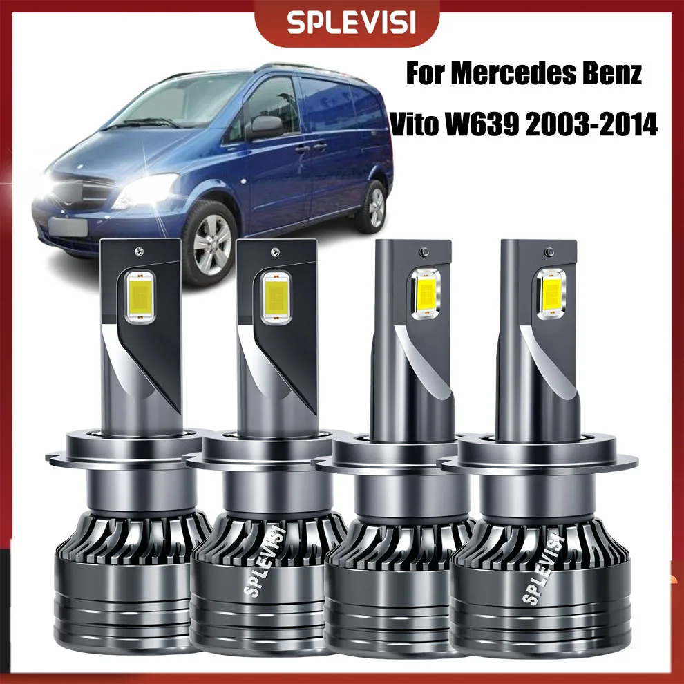 

4Pc 477/499 LED Headlight Bulb Main Dipped Beam White For Mercedes Benz Vito W639 2003-2014 2004 2005 2006 2007 2008 2009 2010