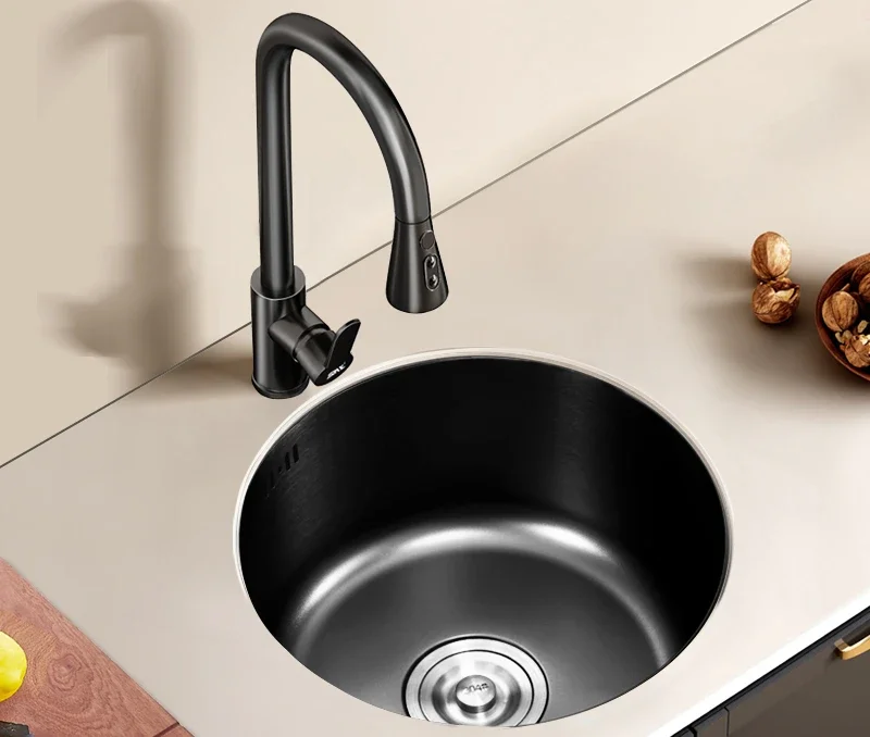 

Черный нано Круглый Мини Однослойный из нержавеющей стали бар остров балкон кухня