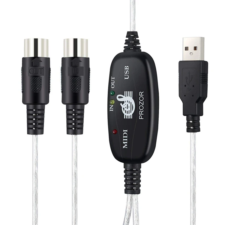 1 Buah Kabel MIDI Ke USB Aksesori Koneksi Awet Praktis Portabel Kabel Konversi Kabel Pengeditan Musik untuk Instrumen Suara C