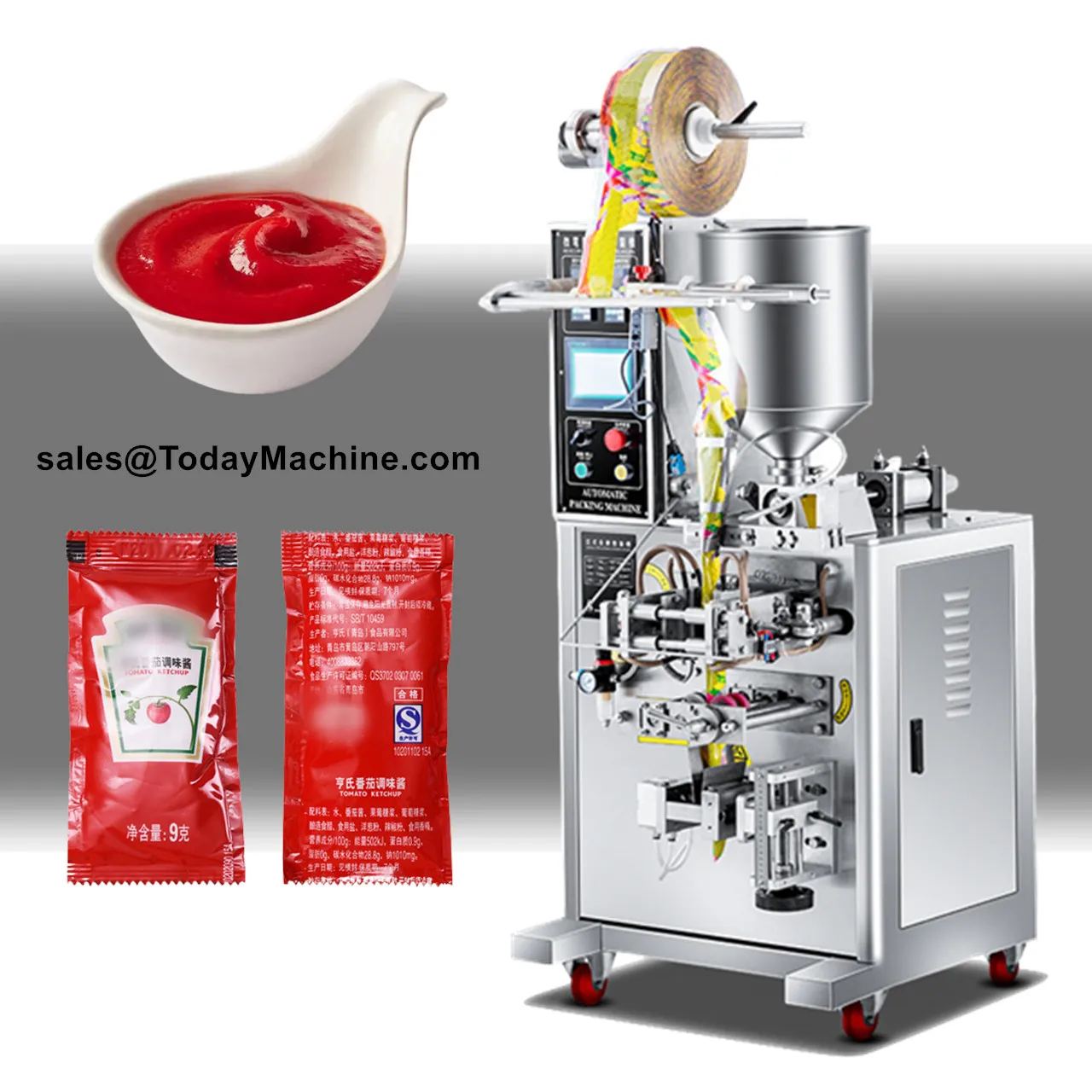 4 Side Seal Shampoo Cream Liquid Sample Sachet Bag Packaging Machine