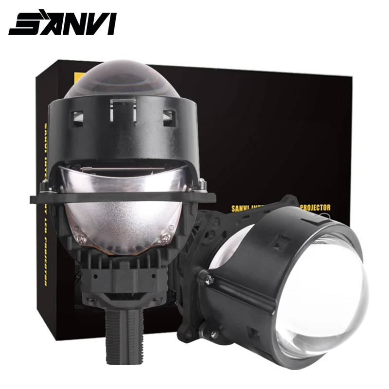 SANVI Bi LED Projector Lenses 3Inch LED Lenses For H7 H4 H1 H11 9005 9006 Headlight Car Lights Diode Ice Lamp Car Accessories