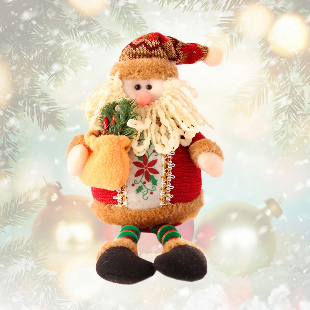 

Sitting Christmas Oldman Ornament Made of Lint Material Vivid Attractive Holiday Decoration for Home Office Store Shopwindow Bar