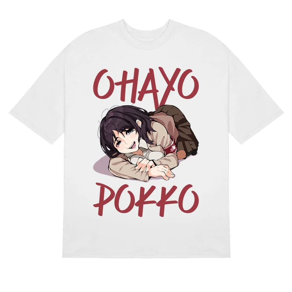 Ohayo Pokko Anime Girl Attack on Titan T-Shirt - Cute Anime Design