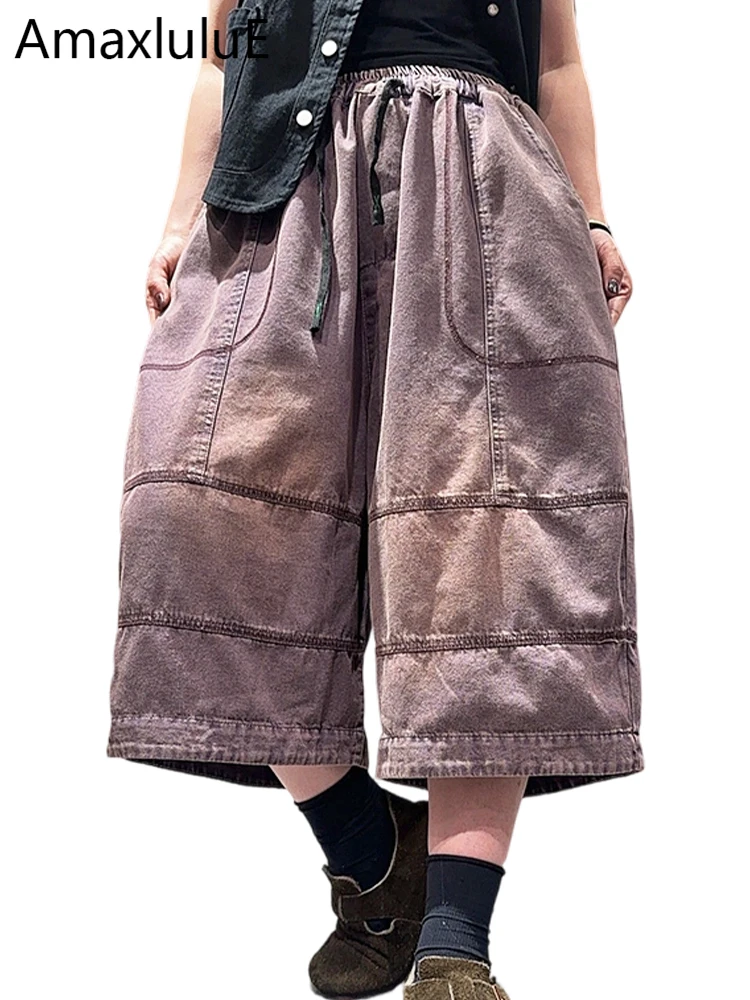 

Джинсы Amax LuluE в корейском стиле, винтажные, в полоску, женские, летние, модные, свободные, элегантные брюки, классические повседневные джинсы для женщин