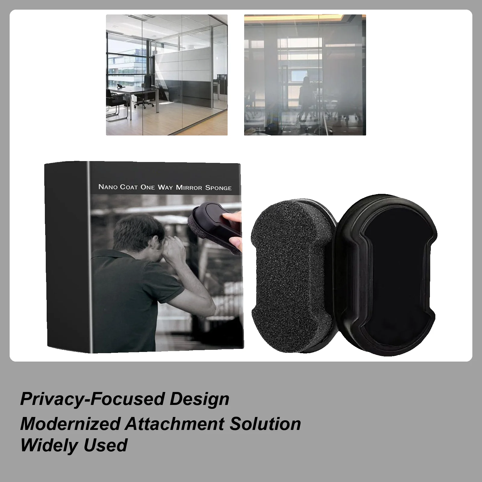 

Privacy Window Cleaning Sponge, Anti-Peeping One-Side Cleaner Tool for Home Car Office, Leaves No Streaks on Glass