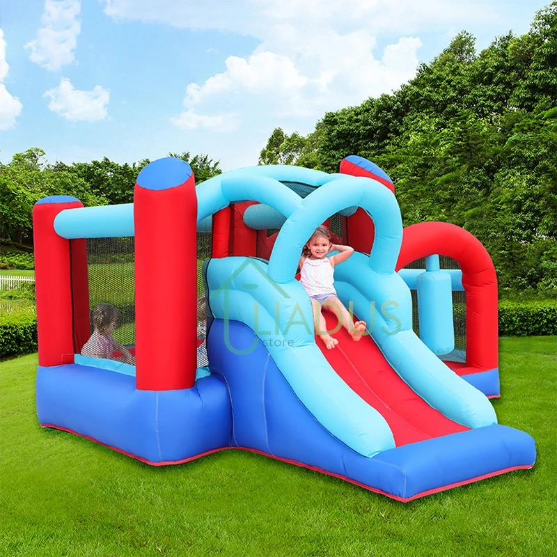 Outdoor Air Bounce Castle with Bubble Pool Inflatable Jumping House with Water Slide for Kids Yard Party Game Play Bounce House