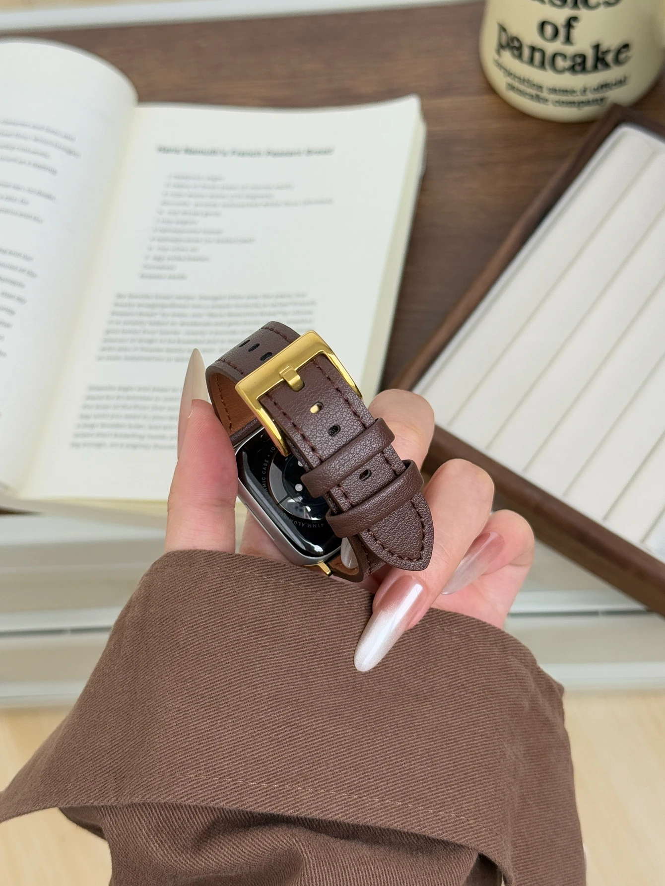 حلقة جلدية كوريا لسلسلة ساعات أبل الترا 11/10/9/8/7/6/5/4/3/2/1 SE 38 مللي متر 40 مللي متر 41 مللي متر 42 مللي متر 44 مللي متر 45 مللي متر 46 مللي متر 49 مللي متر حزام #3