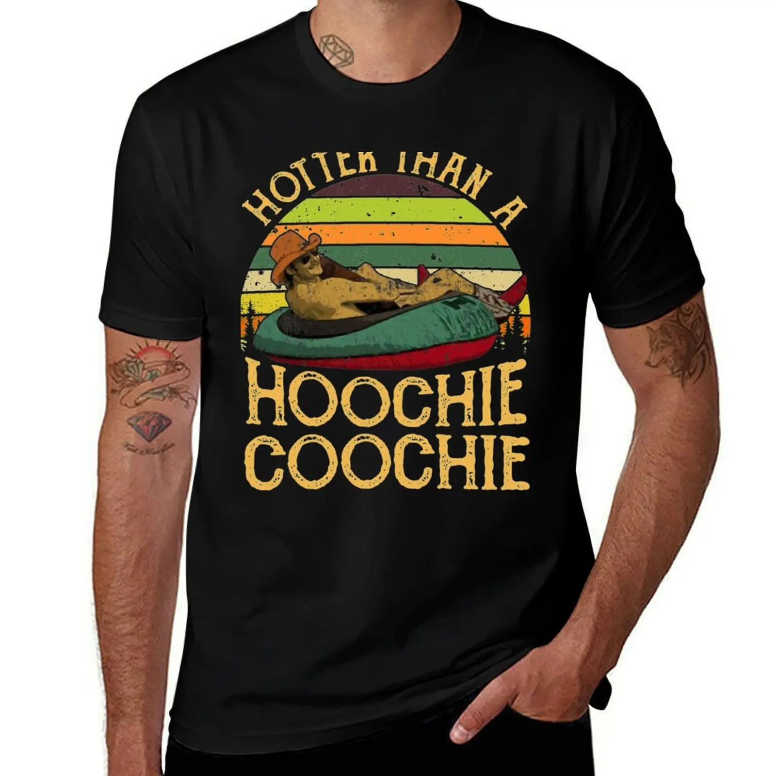 Vintage Hotter Than A Hoochie Coochie Essential T-Shirt korean fashion rapper graphic tees designer t shirt men