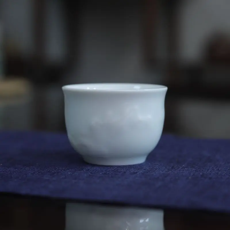 

Изысканная фарфоровая чайная чашка ручной работы с тенью Celadon Glaze (мастерская чашка) именная чашка с треснутой глазурью Чайный сервиз кунг-фу