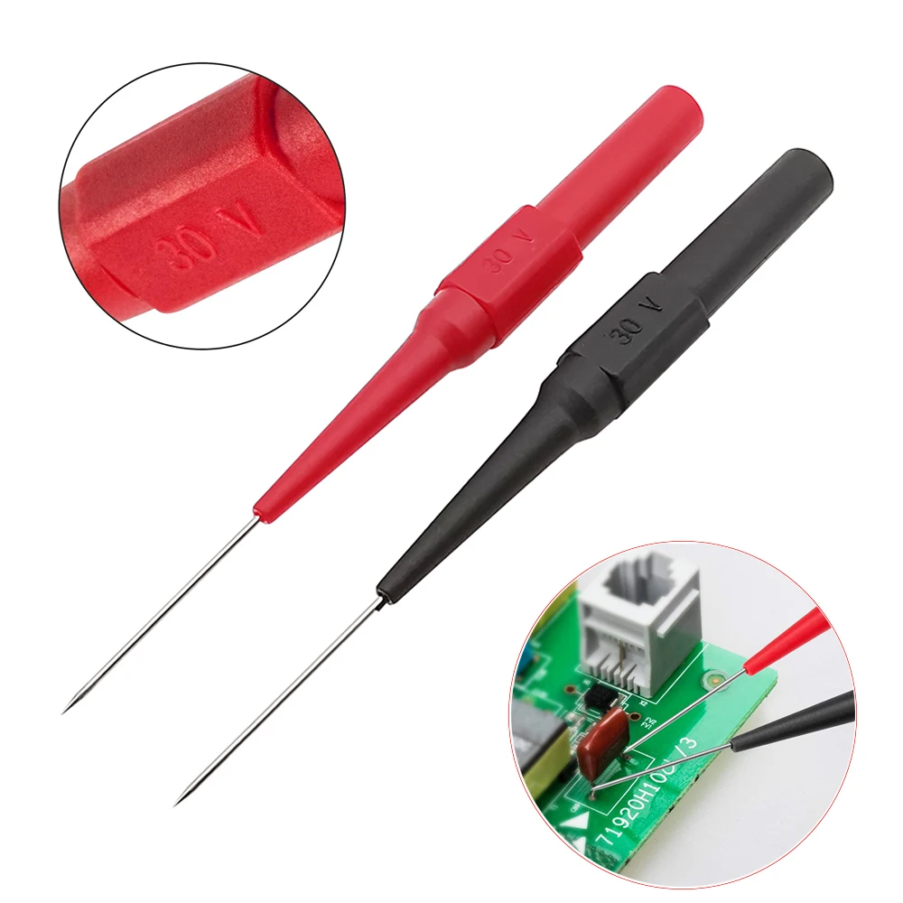 1/2/5Pair 0.7mm Digital Instrumentation Multimeter Test Probe Micro Pins 30V 1A Instrument Part Repair Test Puncture Lead Needle