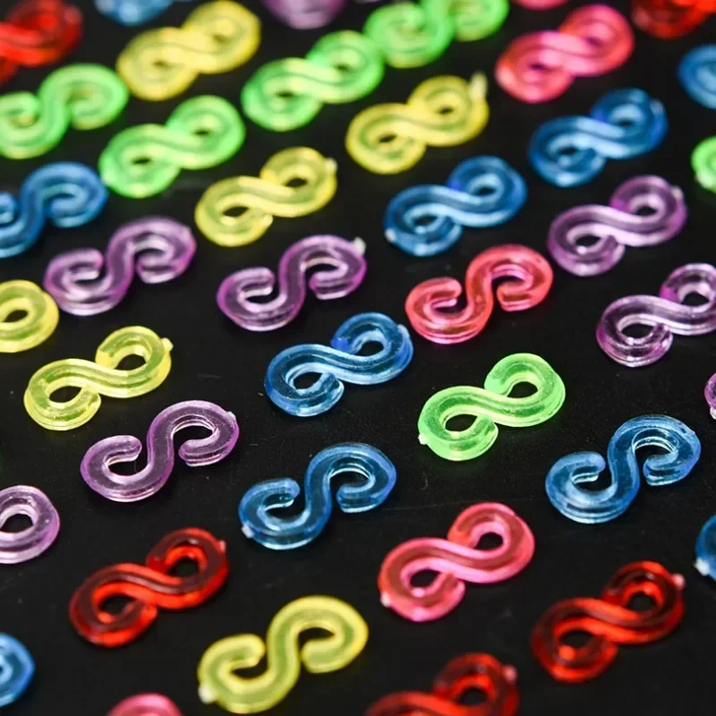 100/600pcs S Clip Rubber Band Lock Hook for Charm Loom Gummies Elastic Bracelet Fefillb Diy Jewelry Making Supplies Accessories