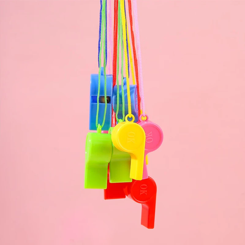 Sporting Goods Plastic Whistle Colorful Cheer Referee Whistle Fan Cheerleading Referee Whistles Outdoor Survival Tools