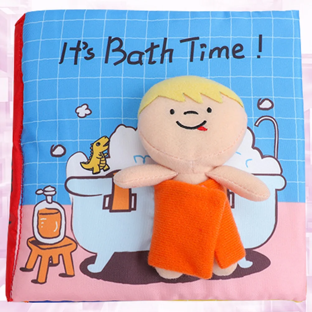 

Washable Book Baby Cartoon Cloth Book Early Educational Book Funny Tear Resistance Book (Bath Time) fabric book