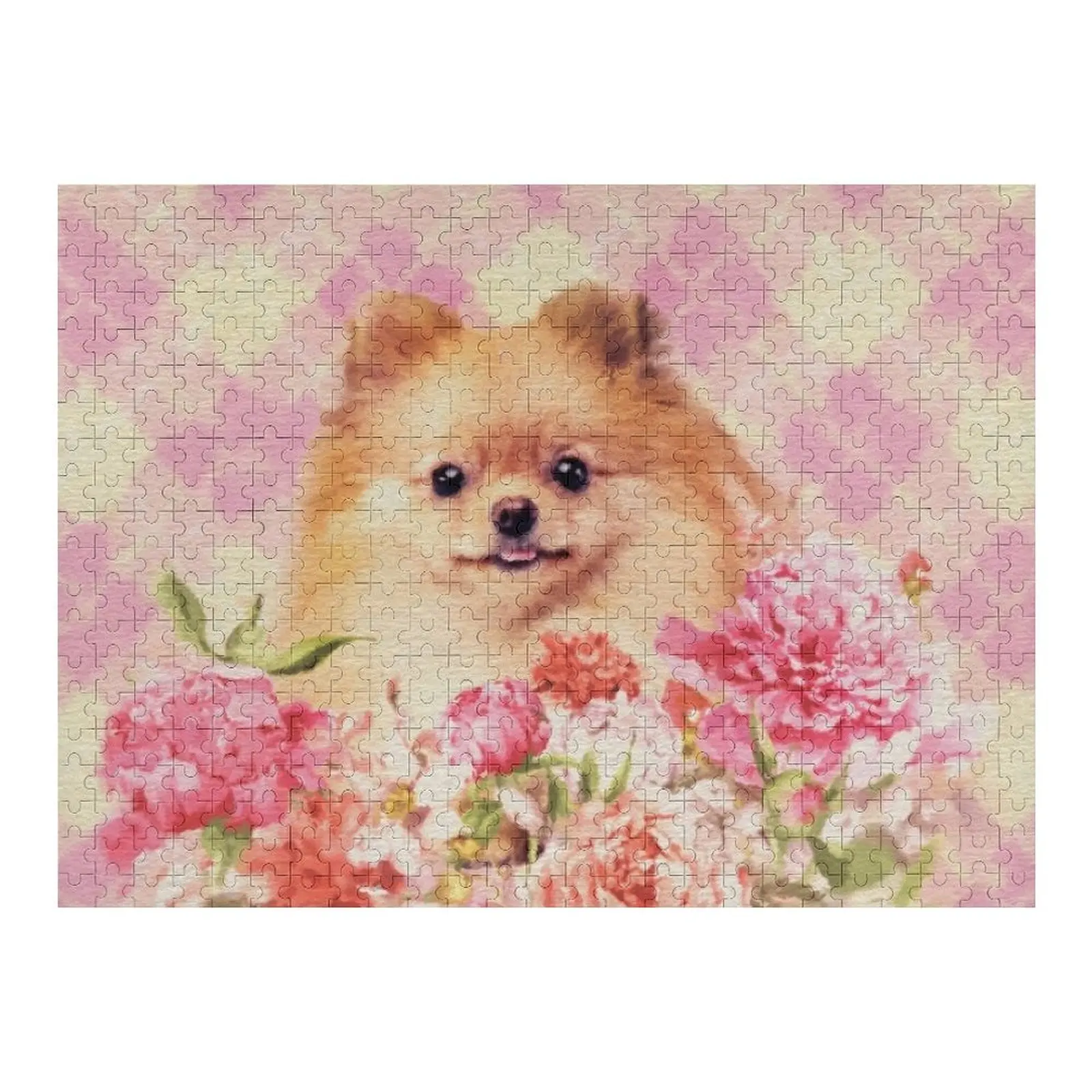 

Милый померанский шпиц, немецкий шпиц с цветами, головоломка, персонализированная для детей, детская деревянная головоломка с животными на заказ