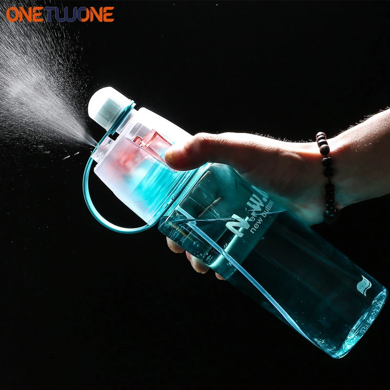 

New 600ml Sports Spray Water Bottle,Portable Beverage Bottles for Cycling,Fitness,Gym and Outdoor Sport Summer Spray Cool Bottle