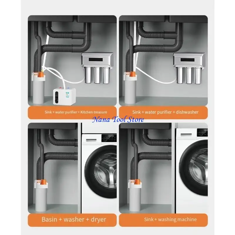 31GJ Washing Machine Floor Drain Pipe Tees Deodorant Sewer Basins Sink Elbow Pipe Connector Bathroom Accessories Easy to Use
