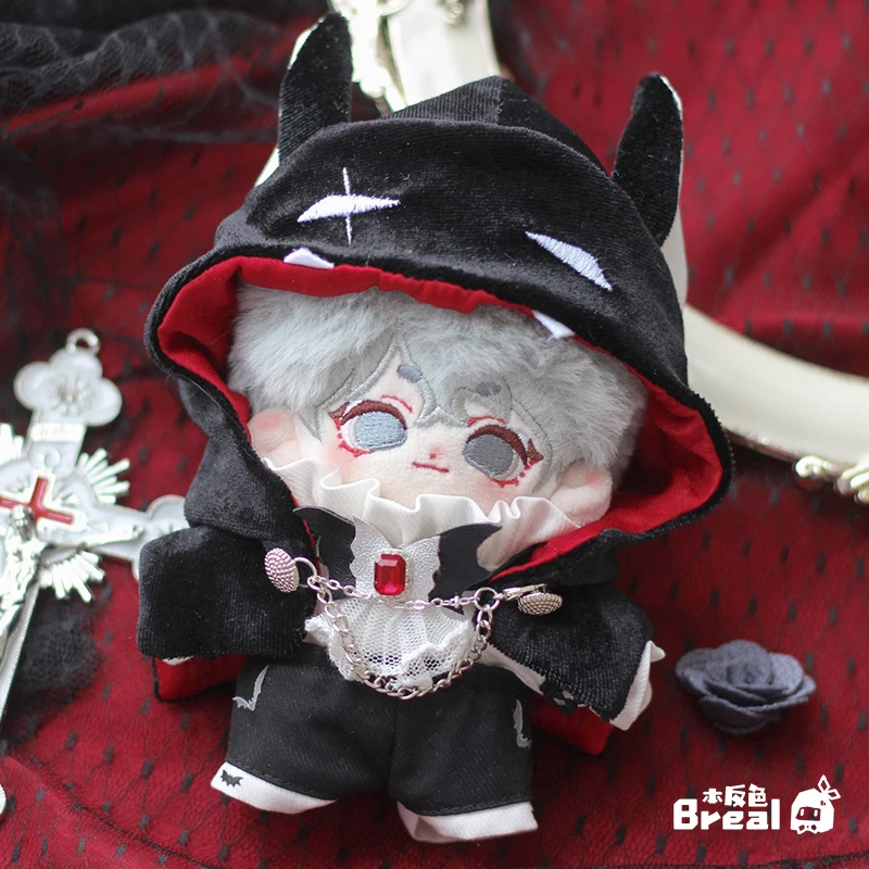 Cool Handsome European Vampire Count Style Cloak Uniform Suit For 10cm Plush Stuffed Doll Dress Up Clothes Cosplay Outfits