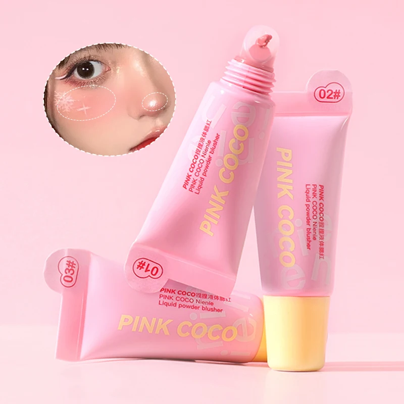 PINK COCO Squeeze Liquid Blush - jednokolorowy, do podwójnego stosowania do ust i policzków, łatwy w aplikacji i zapewniający długotrwały naturalny wygląd makijażu kosmetycznego