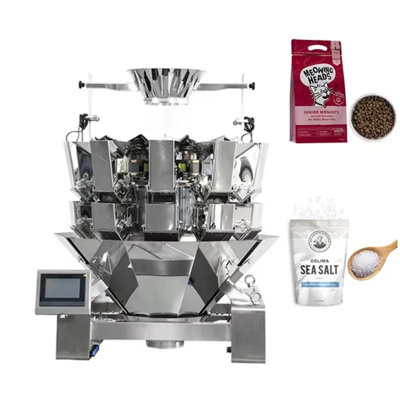 2.5L 10 Heads Standard Multihead Weigher Full Automatic Weighing Dried Fruit Cereal Bar Packaging Machine Customized