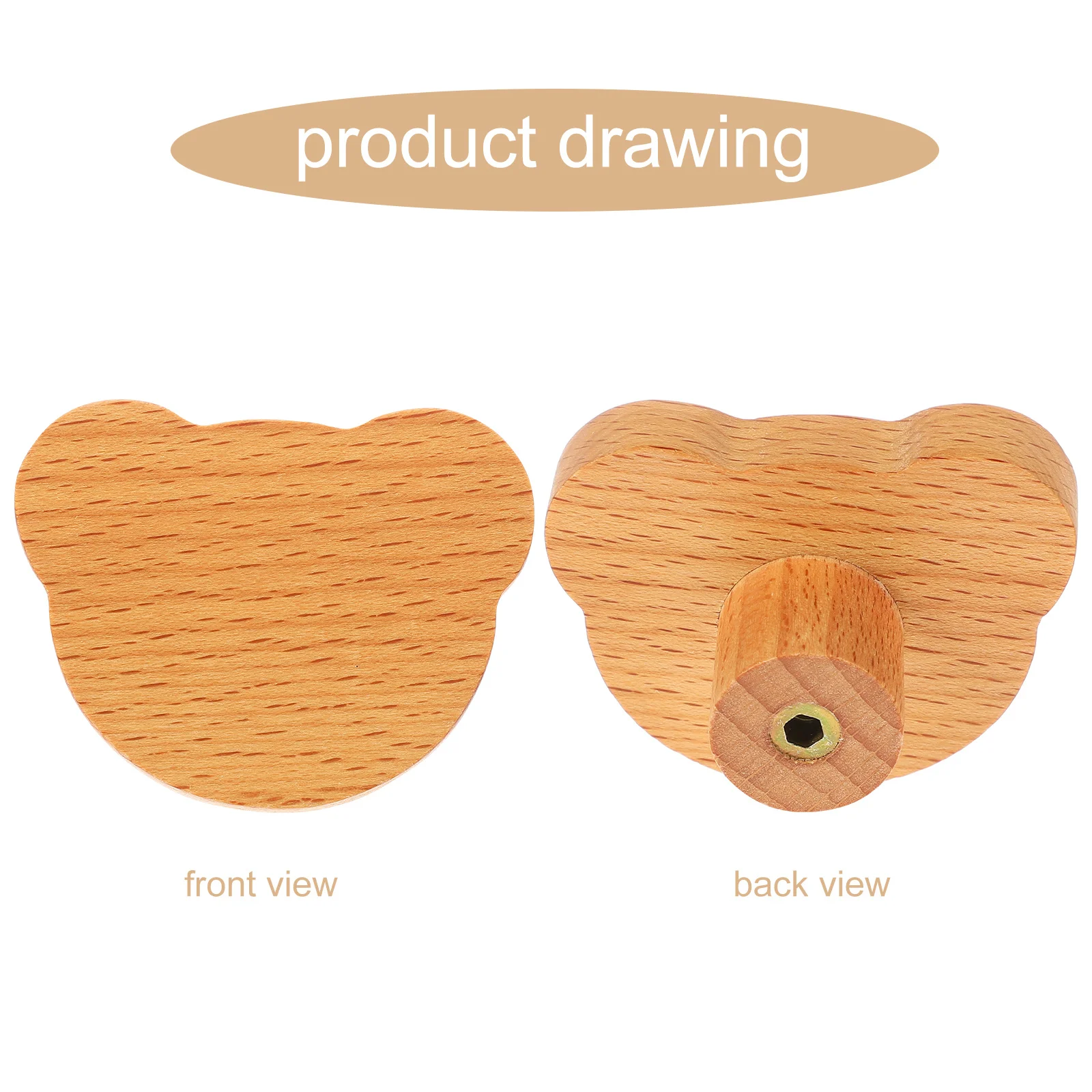 

6Pcs Cartoon Bear Head Cabinet Knobs Wooden Drawer Pulls Decorative Dressers Handles for Kitchen Wardrobe Furniture