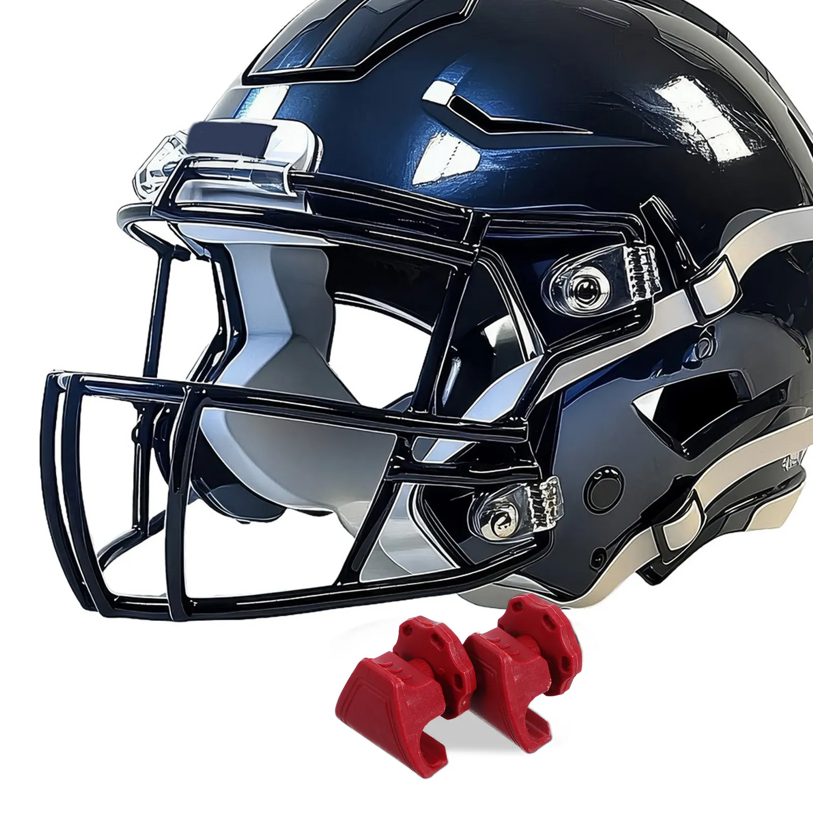2Sets Football Visor Securing Clips Nylon Fasteners Universal Compatibility Quick Install Stability Vision Clarity Game