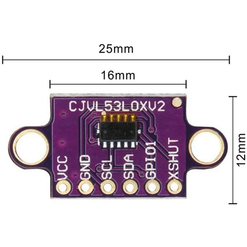 VL53L0X Time-Of-Flight (Tof) sensore di distanza Breakout 940Nm GY-VL53L0XV2 modulo di distanza I2C IIC