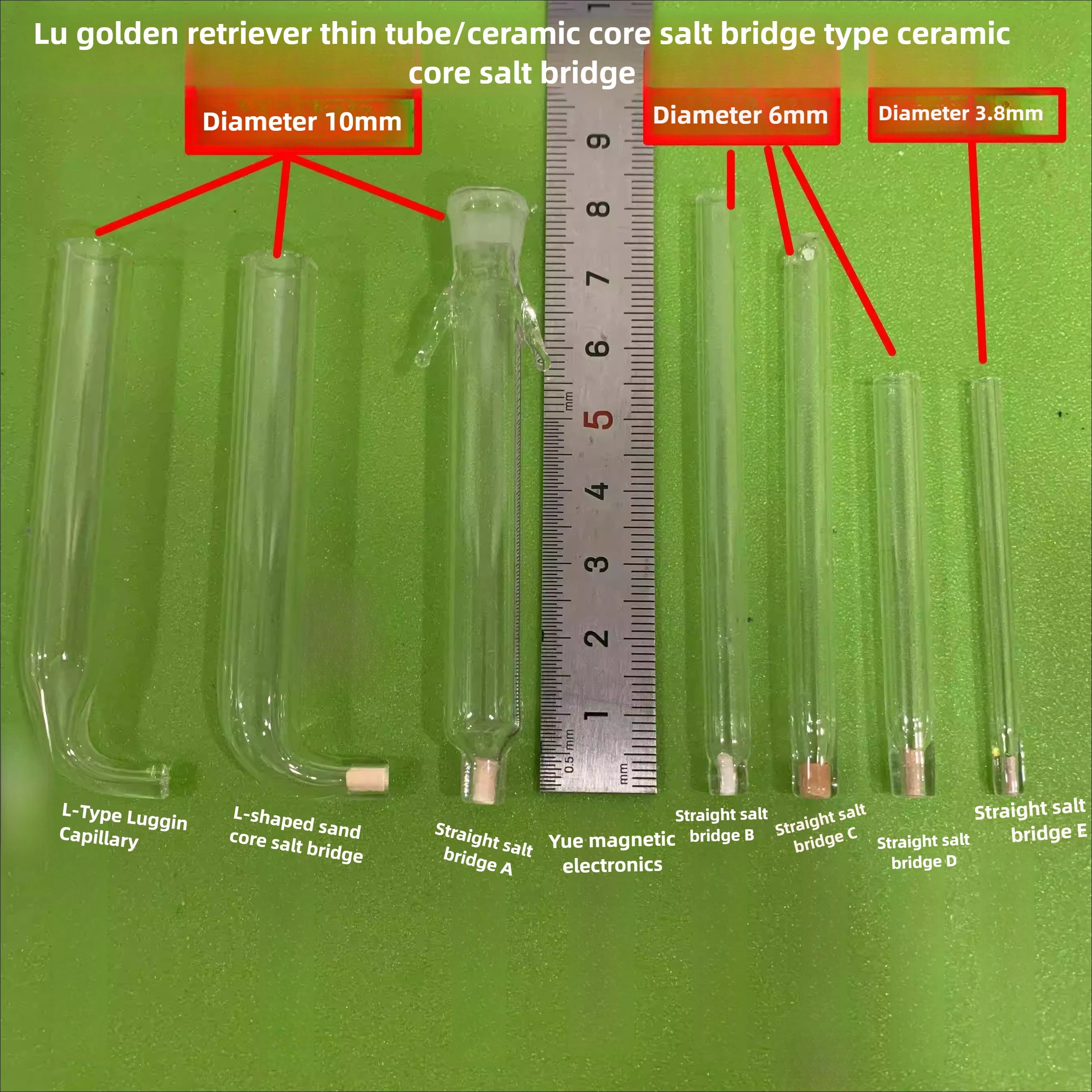 L - نوع أنبوب جسر الملح الشعري والمستقيم للاستخدام في المختبر الكهروكيميائي #2