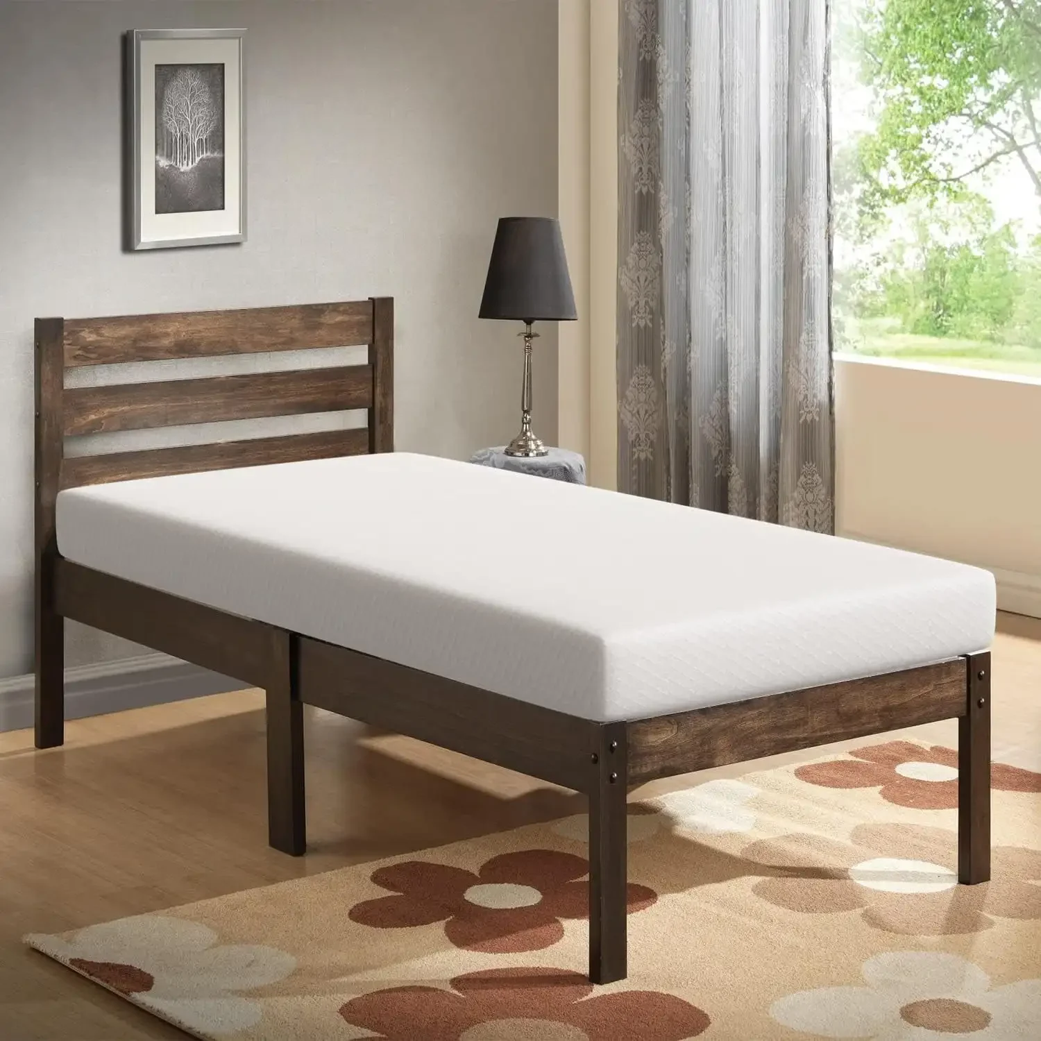

Twin Mattress 6 inch Gel Memory Foam Mattress Queen Mattresses Medium Firm Mattresses，White,Adults