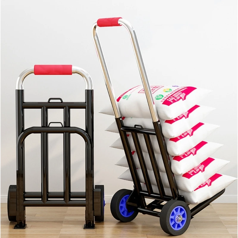 2024 Storage Rolling Crate Garden Cart Portable Fold Up Handcart with Strong Load Capacity for Moving and Groceries