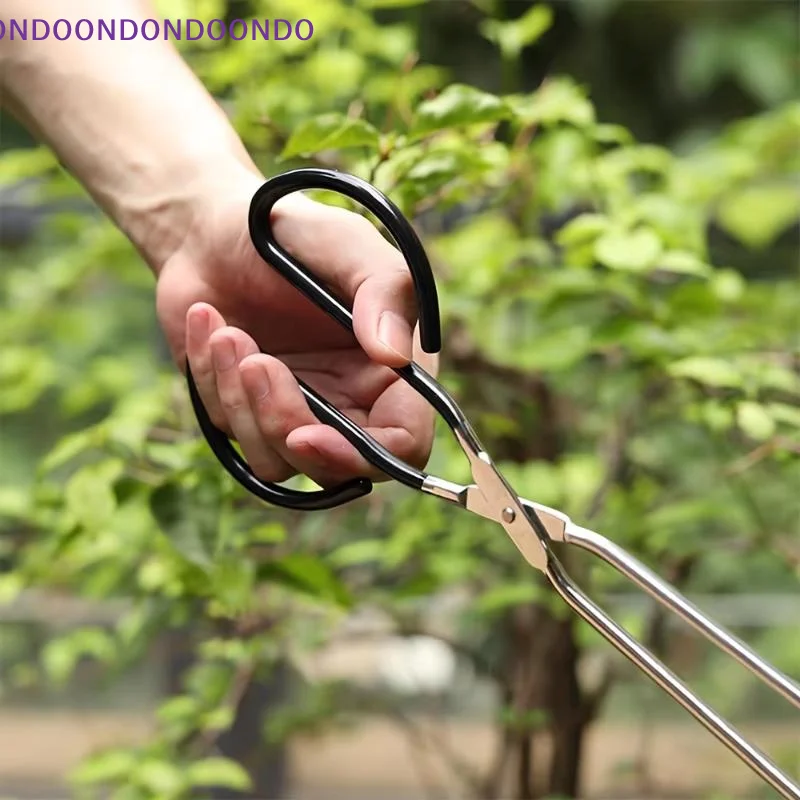 BBQ Charcoal Tongs, Long And Heat-Resistant Barbecue Carbon Clamp,Steel BBQ Tool For Food ,Wood Charcoal, Fire Pitt