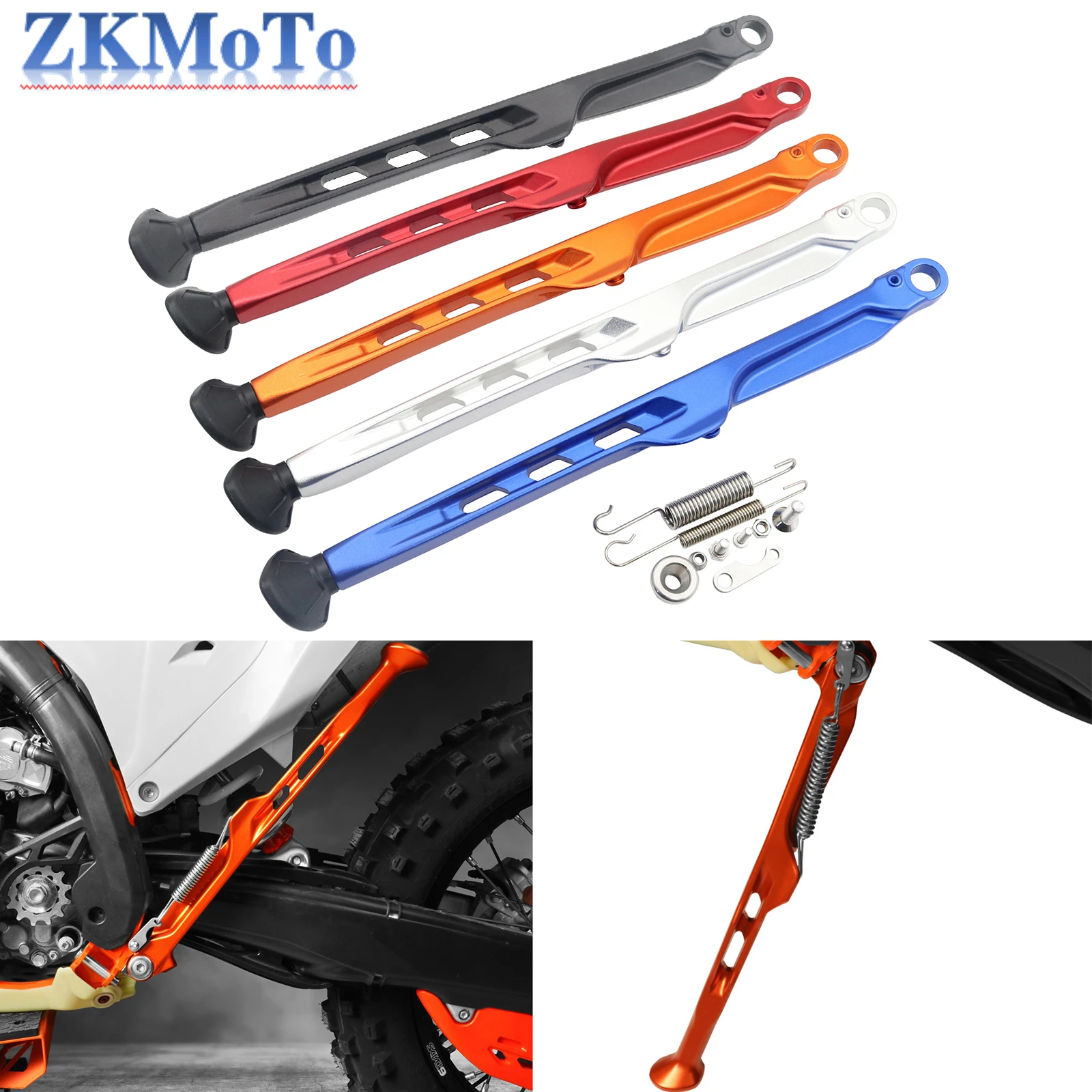 Motorcycle Parking Side Stand With Spring Kit For KTM XC XCF EXCF EXC HARDENDURO SIXDAYS FSIXDAYS For HUSQVARNA GASGAS 2023-2024