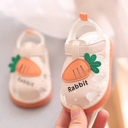 Toddler Baby Girls Boys Summer Sandals Closed-Toe Carrot Pattern Flats Newborn First Walkers Crib Shoes Sandals