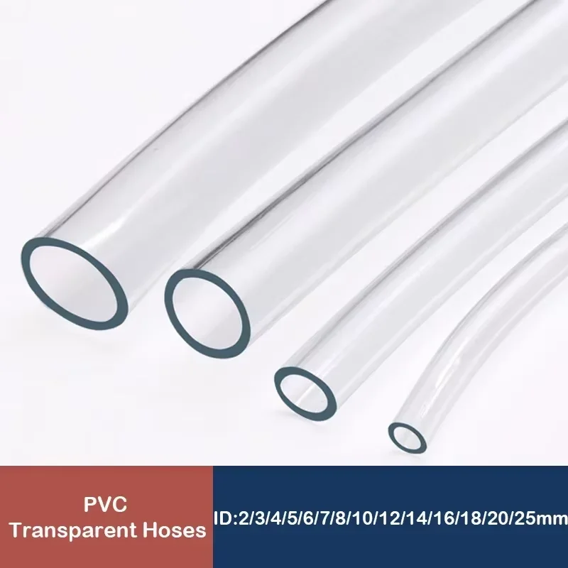 1M/3M/5M Transparent PVC Plastic Hoses High Quality Water Pump Tube 2 3 4 5 6 8 10 12 14 16 18 20 25mm Inner Diameter PVC Tube