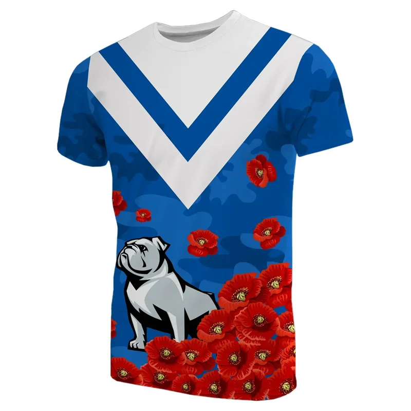 Summer New Anzac Day 3D Printing T Shirt For Men Clothes Australia New Zealand Animals Patterns Graphic T-Shirts Remember Tees